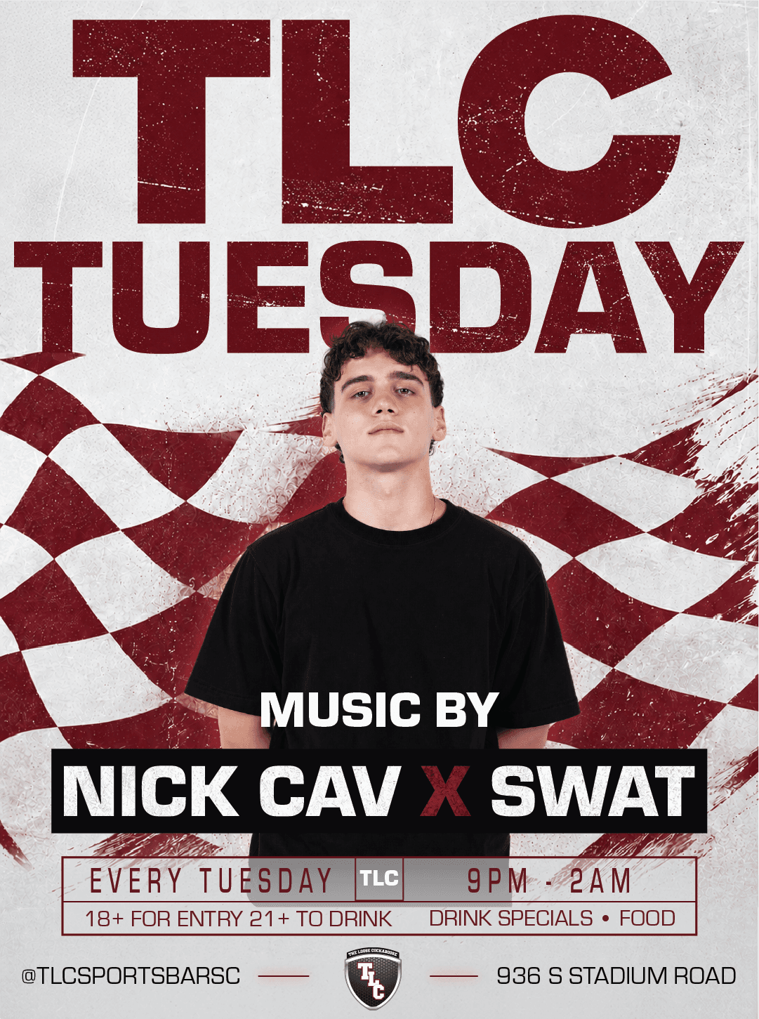 TLC Tuesday flyer, Nick Cav x SWAT